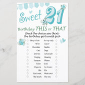 21ste verjaardag Dit of dat spel (Voorkant)