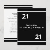 21ste verjaardag Eenvoudige zwart-wit Kaart (Voorkant / Achterkant)