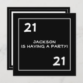 21ste verjaardag Eenvoudige zwart-wit Kaart (Voorkant / Achterkant)