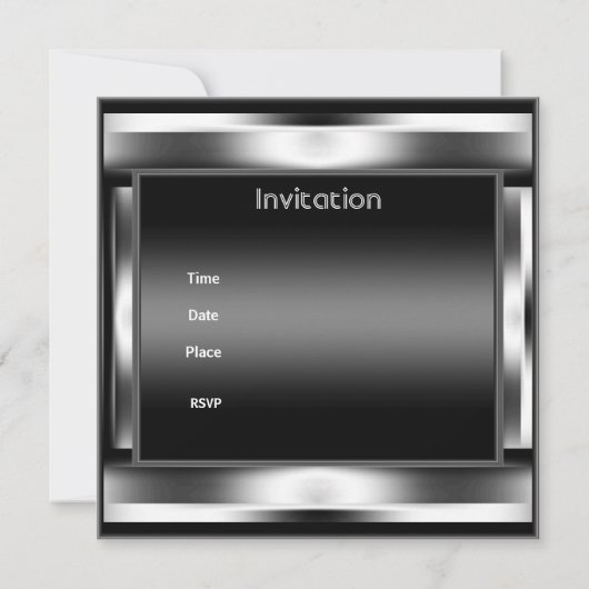 21ste verjaardag Elegant Black Metal Mannen 2 Kaart (Achterkant)