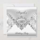 21ste verjaardag Elegant Silver White Jewel Kaart (Voorkant)