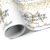 21ste verjaardag Faux Glitter Confetti Gold Cadeaupapier (Rol Hoek)