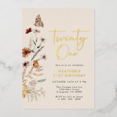 21ste verjaardag folie uitnodiging (Voorkant)