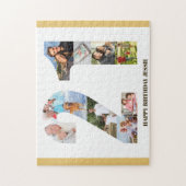 21ste verjaardag Foto collage neutraal nummer 21 Legpuzzel (Verticaal)
