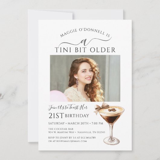 21ste verjaardag foto Espresso Martini Kaart (Voorkant)