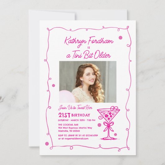 21ste verjaardag foto Espresso Martini Kaart (Voorkant)