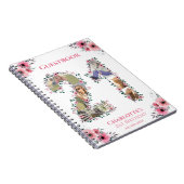 21ste verjaardag Foto roze flower White Guest Book Notitieboek (Rechterzijde)