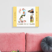 21ste verjaardag Fotocollage nummer 21 neutraal Canvas Afdruk (Insitu (Woonkamer))