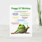 21ste verjaardag, Frog Jokes Kaart (Voorkant)