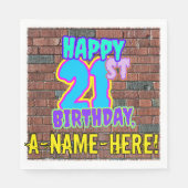 21ste verjaardag ~ Fun, geïnspireerde Urban Graffi Servet (Voorkant)