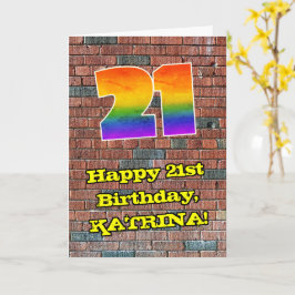 21ste verjaardag: Fun Graffiti-geïnspireerde regen Kaart