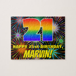 21ste verjaardag: Fun, kleurrijk gevuurwerk Legpuzzel