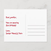 21ste verjaardag: Fun Stars Pattern, Rainbow 21, N Briefkaart (Achterkant)