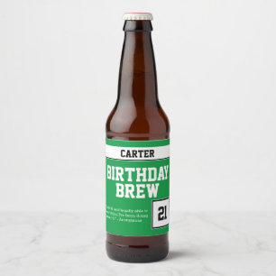 21ste verjaardag gepersonaliseerde grappige groene bier etiket