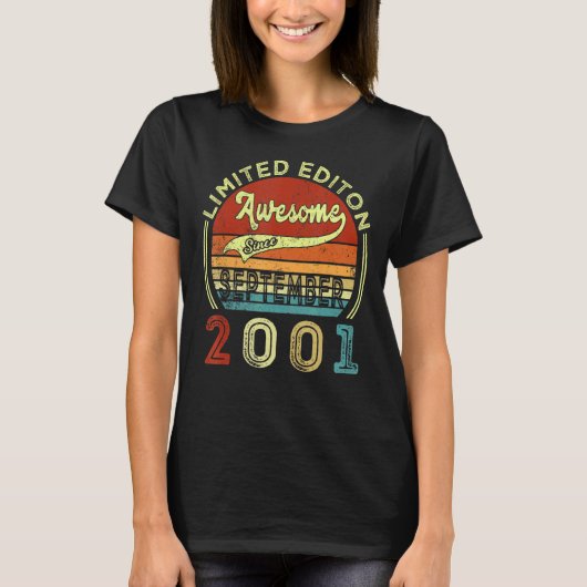 21ste verjaardag Geweldige sinds september 2001 21 T-shirt (Voorkant)