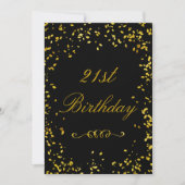 21ste verjaardag Glamoureus Gold Confetti Kaart (Voorkant)