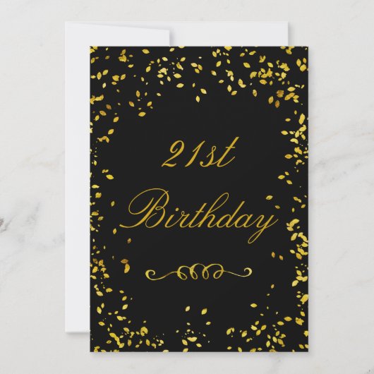 21ste verjaardag Glamoureus Gold Confetti Kaart (Voorkant)