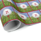 21ste verjaardag Golfbal Cadeaupapier (Rol Hoek)