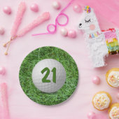 21ste verjaardag Golfbal op Bord van graspapier (Feest)