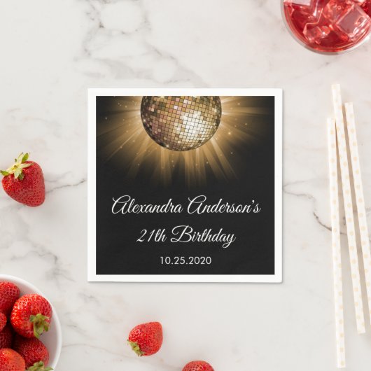 21ste verjaardag Gouden Discobal Servet (Insitu)