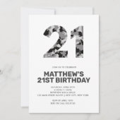 21STE verjaardag, grijze Camo gepersonaliseerd Kaart (Voorkant)