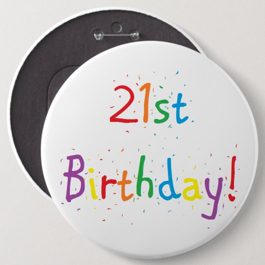 "21ste verjaardag" Grote Button (Voorkant /achterkant)