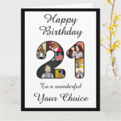 21ste verjaardag Happy 21 aangepaste Sjabloon voor (Gele Bloem)