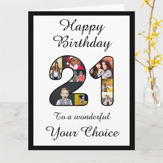 21ste verjaardag Happy 21 aangepaste Sjabloon voor (Gele Bloem)