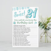 21ste verjaardag Hoe goed ken je de verjaardag? (Staand voorkant)