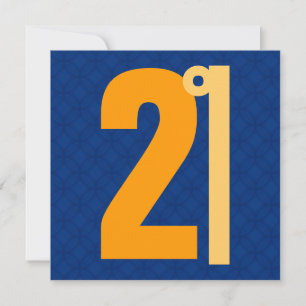 21ste verjaardag Huge Numbers Blue en Gold W1128 Kaart