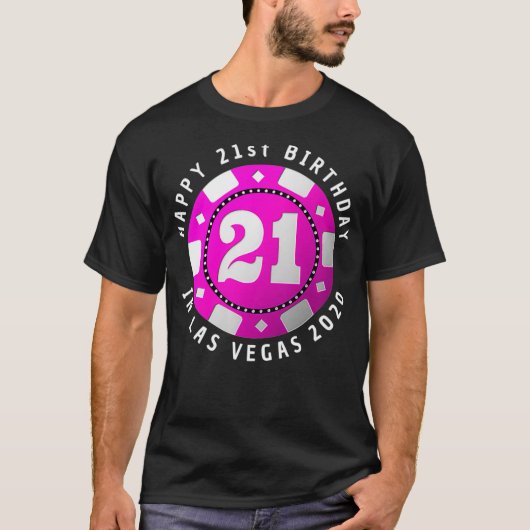 21ste verjaardag in Las Vegas 2020 Poker Chip Prem T-shirt (Voorkant)