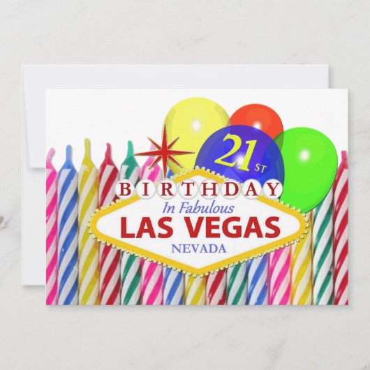 21ste verjaardag in Las Vegas Kaart (Voorkant)
