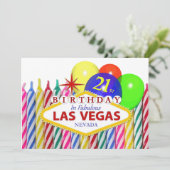 21ste verjaardag in Las Vegas Kaart (Staand voorkant)