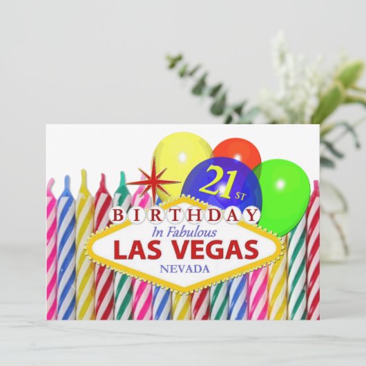 21ste verjaardag in Las Vegas Kaart (Staand voorkant)
