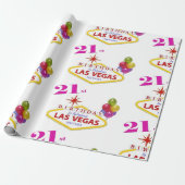 21ste verjaardag in Las Vegas Wrapping Paper Cadeaupapier (Uitgerold)