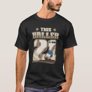 21ste verjaardag jongens 21 jaar oud honkbal pl t-shirt