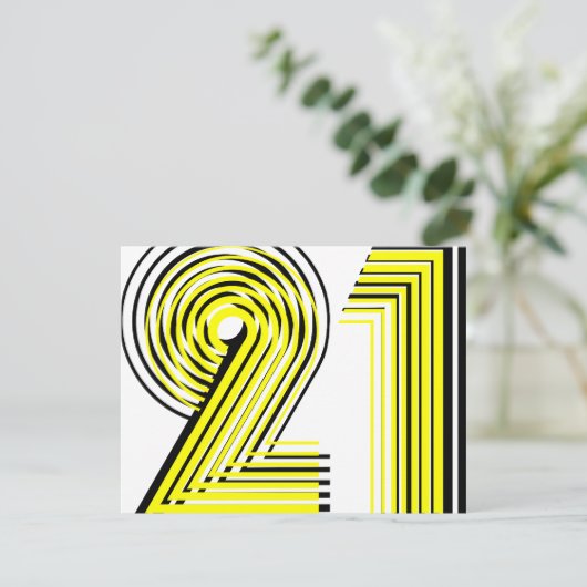 21ste verjaardag kaart (Staand voorkant)