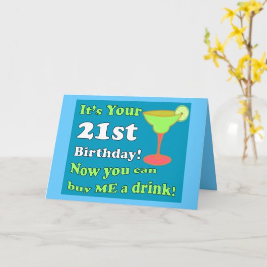 21ste Verjaardag Kaart (Gele Bloem)