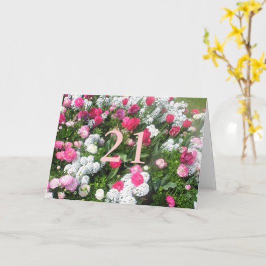 21ste verjaardag kaart (Gele Bloem)