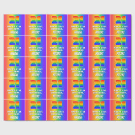 21ste verjaardag: kleurrijk, vun regenboogpatroon  cadeaupapier