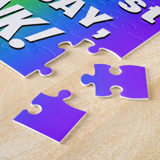 21ste verjaardag: kleurrijk, vun regenboogpatroon legpuzzel (Zijkant)