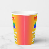 21ste verjaardag: kleurrijk, vun regenboogpatroon  papieren bekers (Rechts)
