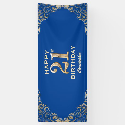 21ste verjaardag Lijst van de Partij van de Blauw  Spandoek (Verticaal)