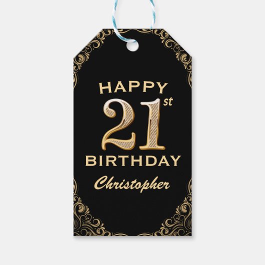 21ste verjaardag Lijst van de Partij van de Zwarte Cadeaulabel (Voorkant)