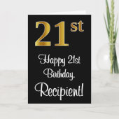 21ste verjaardag ~ Luxurieuze Faux Gold-look # Kaart (Voorkant)