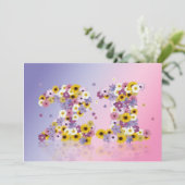 21ste verjaardag, met bloembollen letters kaart (Staand voorkant)