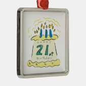 21ste verjaardag metalen ornament (Rechts)