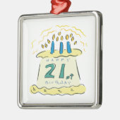 21ste verjaardag metalen ornament (Links)