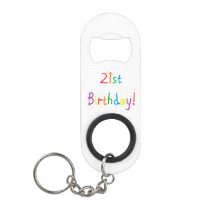 "21ste verjaardag" Mini Sleutelhanger flesopening Flessenopener