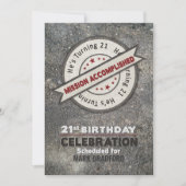 21ste verjaardag, missie volbracht, kaart (Voorkant)